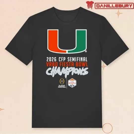 Discover Miami Hurricanes 2026 CFP Semifinal Vrbo Fiesta Bowl Champion T-Shirt Sweatshirt