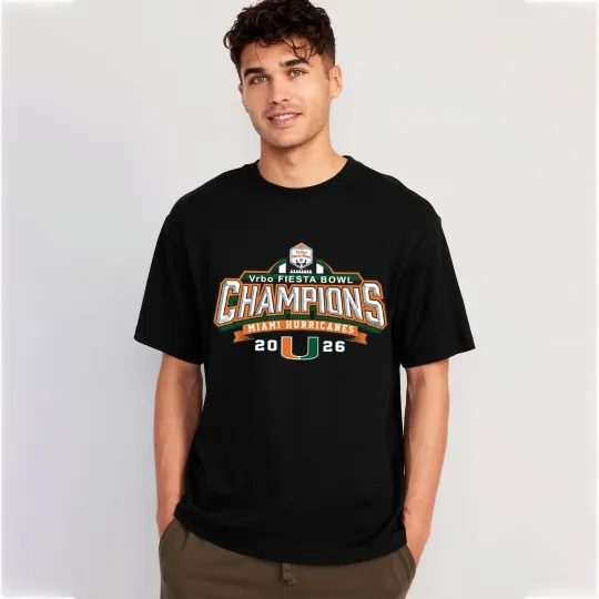 Discover Miami Hurricanes 2026 Fiesta Bowl Champs CFP Semifinal TShirt