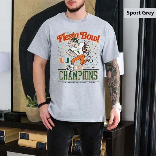 Discover Miami Hurricanes 2026 Vrbo Fiesta Bowl Champions TShirt