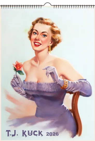 Discover 2026 Wall Calendar Vertical Wall Calendar Pinup Girls Vintage Art Ted Kuck