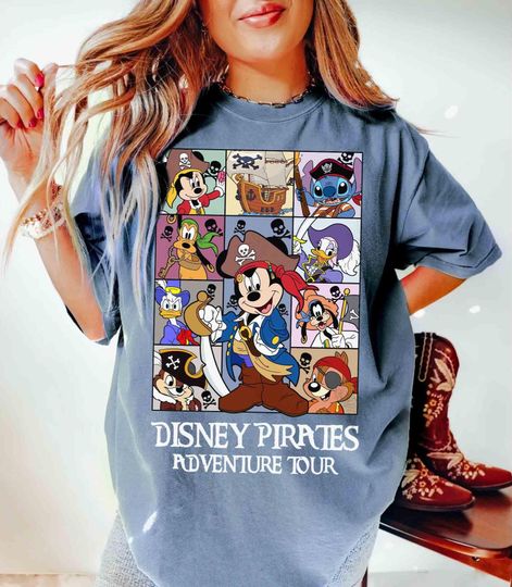 Mickey & Friends Stitch Chip Dale Disney Pirates Of The Caribbean Shirt, Adventure Tour Disney Family Cruise Vacation 2026