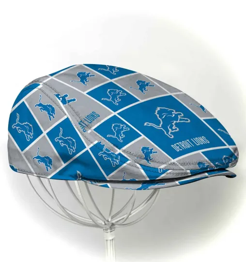 Discover Detroit Team Lions Jeff Cap football Beret Hat Lions Flat Cap football Golf Cap Driver Hat