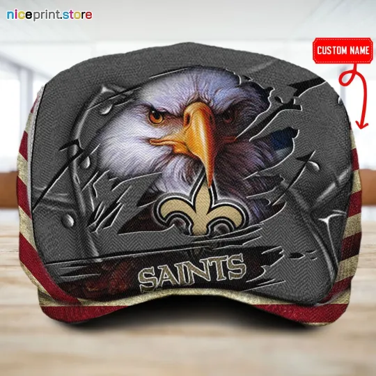 Discover New Orleans Team Saints Jeff Cap football Beret Hat Flat Cap football Golf Cap Driver