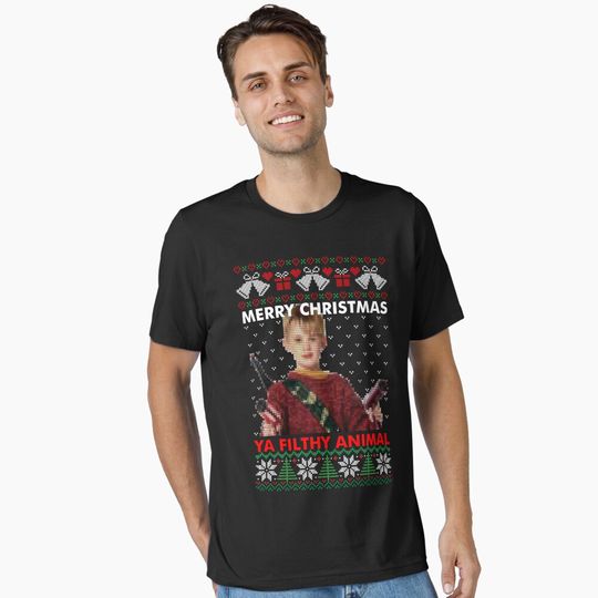 Discover kevin merry christmas ya filthy animal knitted Essential T-Shirt