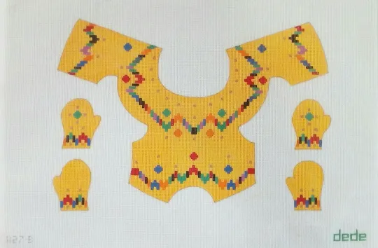 Discover dede needlepoint HP handpainted canvas 3D Mittens Vest clothing for plush animal