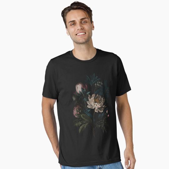 Discover Dark Academia Peony Botanical Essential T-Shirt