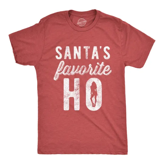 Discover Mens Santa's Favorite Ho T Shirt Funny Christmas Party Naughty Or Nice Graphic