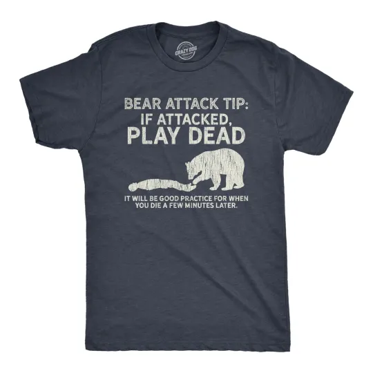 Discover Mens Bear Attack Tip T Shirt Funny Camping Hiking Outdoor Adventure Sarcastic