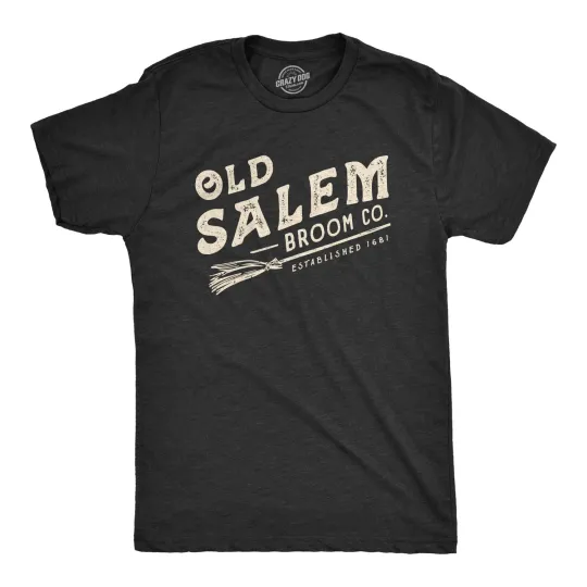 Discover Mens Old Salem Broom Co T Shirt Funny Halloween Witch Tee