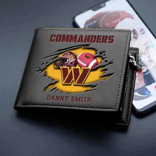 Discover Personalized Washington Football Team Commanderss Leather Wallet, Gift For Fans