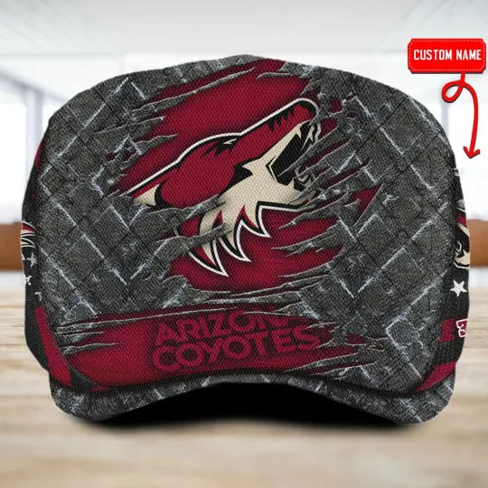 Discover Arizonna Team Coyotes Jeff Cap NHL Jeff Cap Golf Cap Newsboy Cap Flat Cap