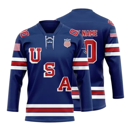 Team USA Hockey Jersey – Stitched Custom Name & Number – Personalized