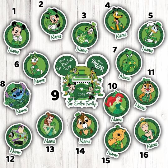 Discover Personalized Disney St Patrick Fridge Magnet, Disney Cruise Dream Custom Shape Magnet, Disney Holiday Character Die Cut Magnet
