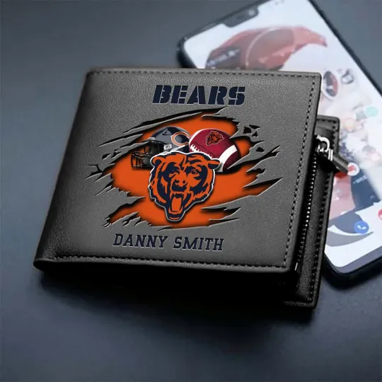 Discover Personalized Chicago Football Team Bearss Leather Wallet, Gift For Fans