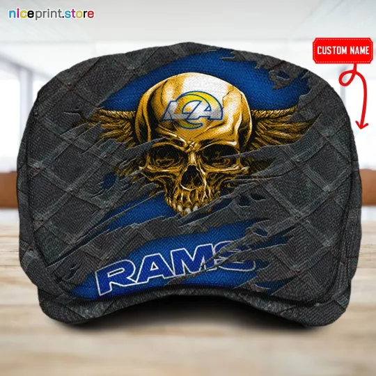 Discover Los Angeles Team Rams Jeff Cap Rams football Driver Cap Golf Cap football Flat Cap for Men