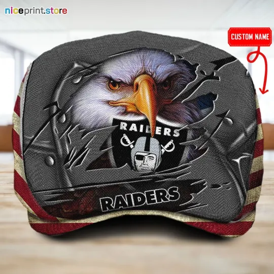 Discover Las Vegas Team Raiders Jeff Cap football Beret Hat Flat Cap football Golf Cap Driver