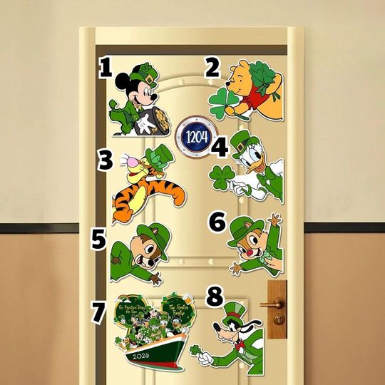 Discover Personalized Mickey Leprechaun Fridge Magnet, Pooh Shamrock Custom Shape Magnet, Cruise Ship Die Cut Magnet, St Patrick Disney Cabin Decor