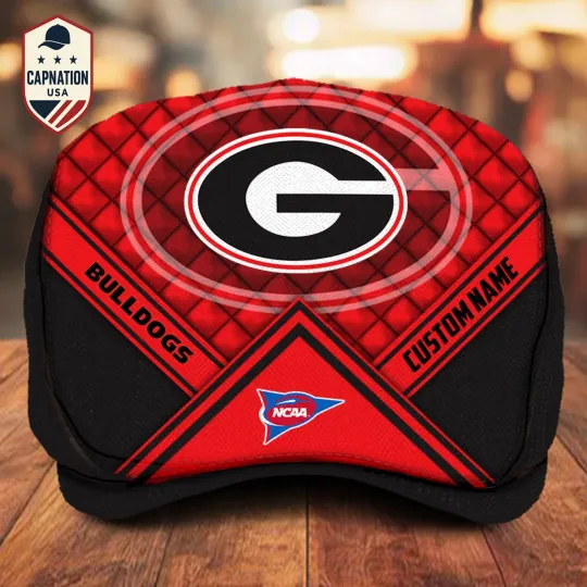 Discover Georgia-Bulldogs Jeff Cap NCAA Jeff Cap NCAA Flat Cap For Men