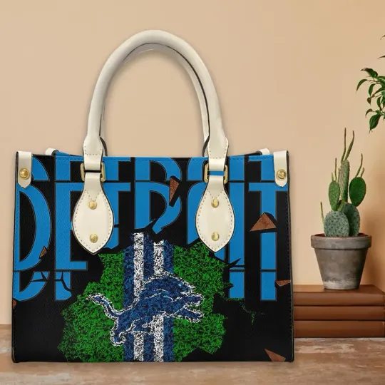 Discover Personalized Detroit Football Team Lionss Leather handbag