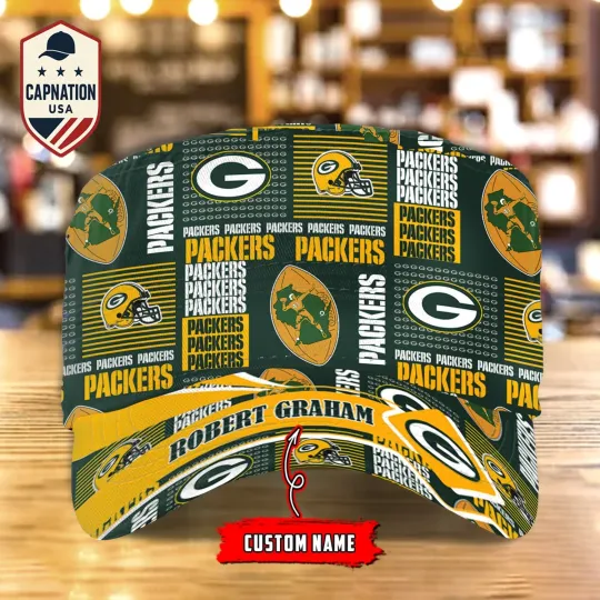 Discover Green-Bay-Packers Custom Name Military Cap Football football Sports Gift For Men