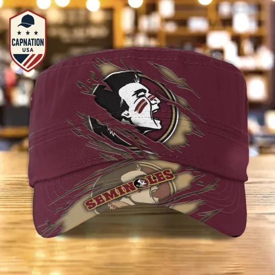 Discover Custom Name Military Cap Florida-State-Seminol Football NCAA Gift For Men