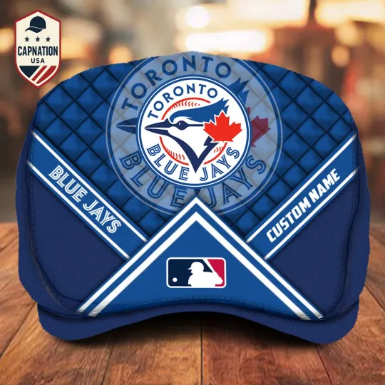 Discover Toronto-Blue-Jays Jeff Cap MLB Jeff Cap MLB Flat Cap MLB Newsboy Cap For Men