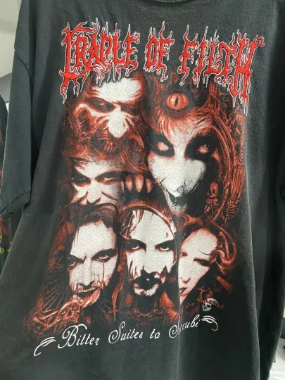 Discover Cradle Of Filth 2001 Bitter Suites Succubi Vtg 90's Black Unisex Shirt WA2524