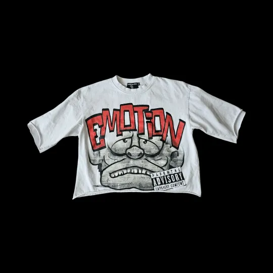 Discover Mixed Emotion Emotion Monster Graphic T-Shirt Small White Streetwear Parental