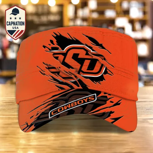 Discover Custom Name Military Cap Oklahoma-State-Cowboy Football NCAA Gift For Men