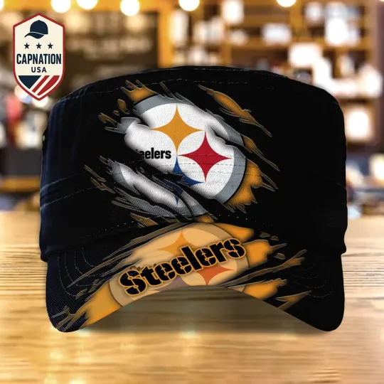 Discover Custom Name Military Cap Pittsburgh-Steeler Football football Sports Gift For Men