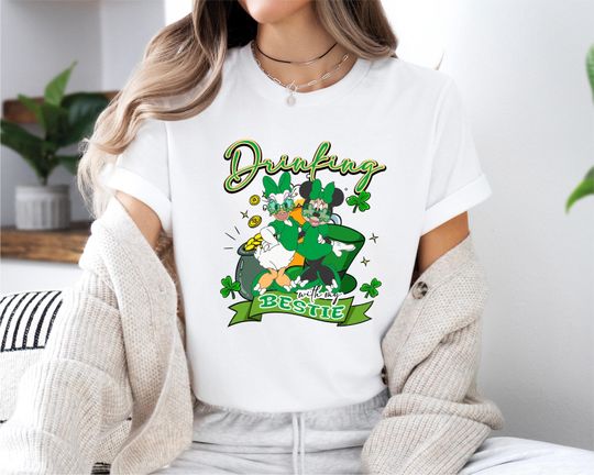 Discover Minnie Daisy St Patrick's Day T-shirt, Disney Lucky Shirt, Disney Drinking Besties Tee, Epcot St Paddys Day Tee, Disney Irish Girls