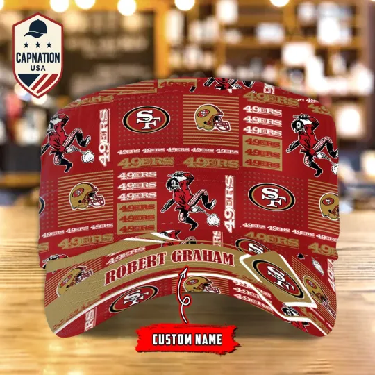 Discover San-Francisco-49ers Custom Name Military Cap Football football Sports Gift For Men