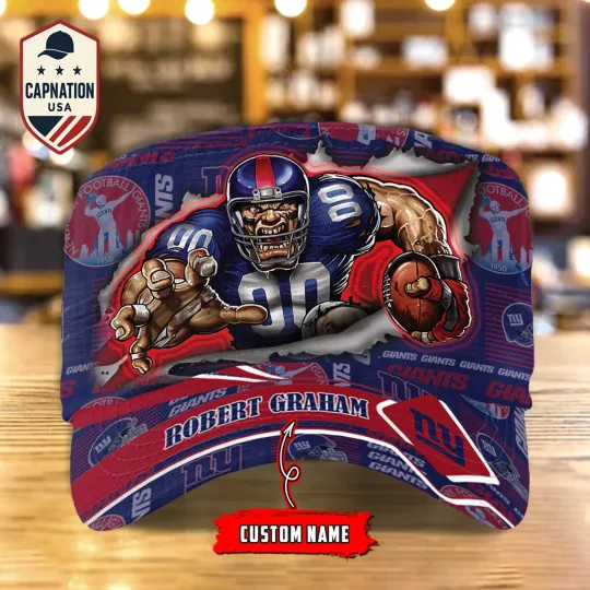 Discover Custom Name Military Cap New-York-Giants Football football Sports Gift For Men