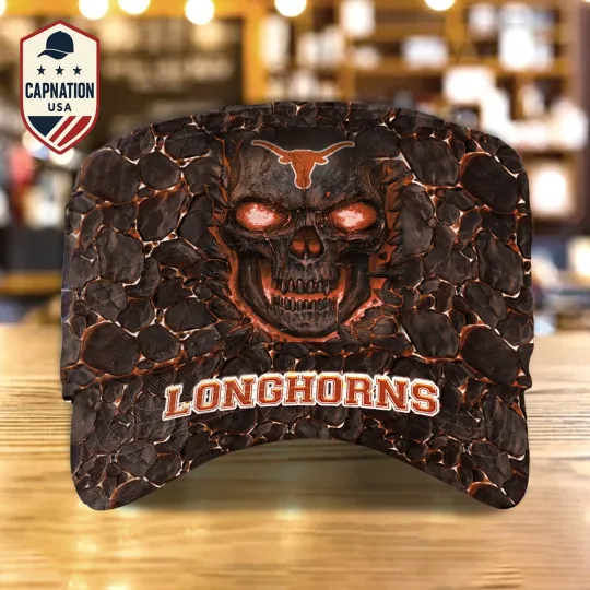 Discover Custom Name Military Cap Texas-Longhorns Football NCAA Sports Gift For Men
