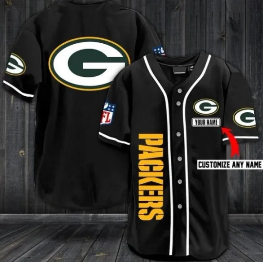 Discover Personalized Unisex/Kid Green Bay Print Baseball Jersey Shirt Fanmade