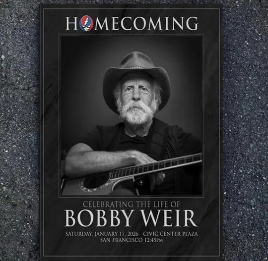 Discover Homecoming The Life Of Bobby Weir Tribute Poster San Francisco Jan 17 2026