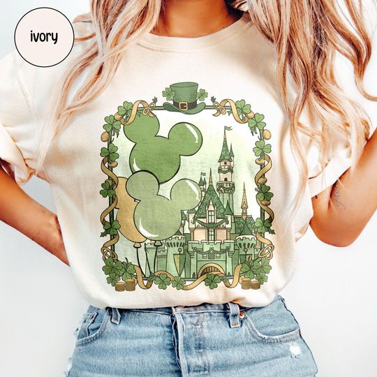 Discover Disney Castle St. Patrick's Day Shirt,Mickey and Friends St Patricks Shirt,Disneyland Patrick Day Magic Kingdom Shirt, Disney Matching Shirt