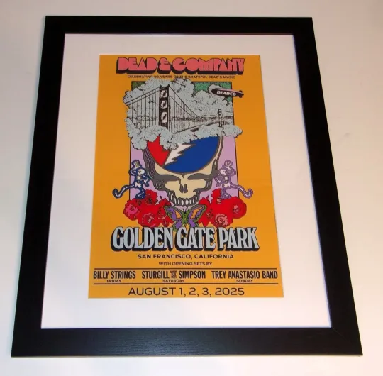 Framed Grateful Dead 2025 San Francisco 60th Anniversary Poster Vertical Premium Matte