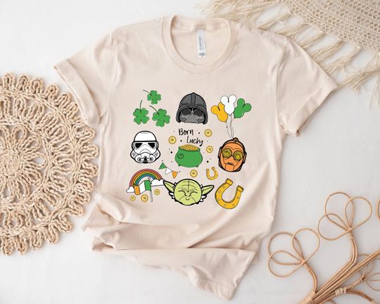 Discover Star Wars St Patrick Day shirt, Lucky Shirt, Baby Yoda St. Patrick Shirt, Disney St. Patrick's Shirt, Irish Day Shirt, Star Wars shirt