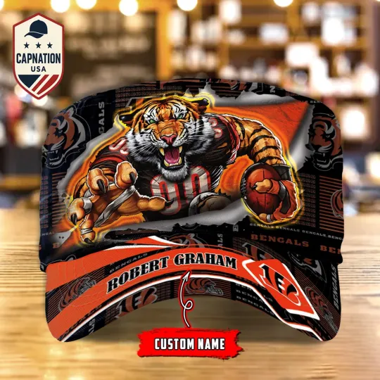 Discover Custom Name Military Cap Cincinnati-Bengals Football football Sports Gift For Men