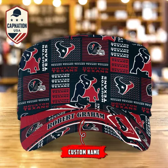 Discover Houston-Texans Custom Name Military Cap Football football Sports Gift For Men