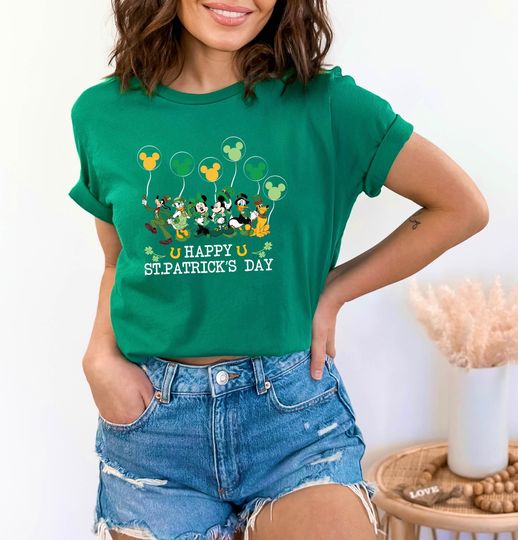 Discover Disney St Patricks Day Shirt  Mickey Minnie Shamrock Lucky Tee