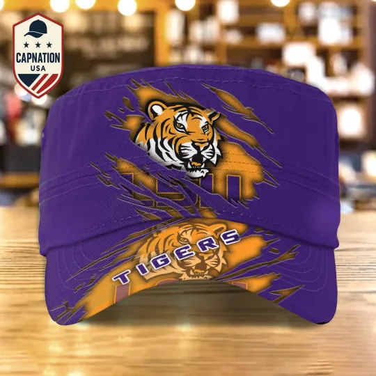 Discover Custom Name Military Cap LSU-Tigers Football NCAA Sports Gift For Men
