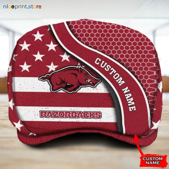 Discover Arkansas Team Razorbacks Jeff Cap NCAA Newsboy Cap Flat Cap NCAA Cap For Men 28