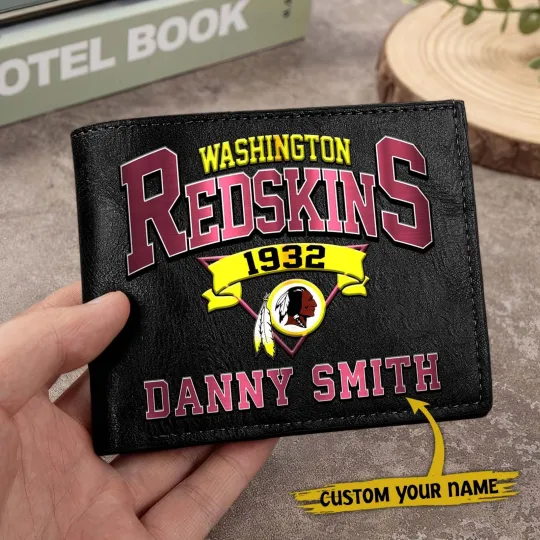 Discover Personalized Washington Football Redskinss Team Men Leather Wallet Gift For Him