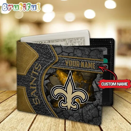 Discover New Orleans Football Team Saintss Custom Name Men’s Leather Wallet