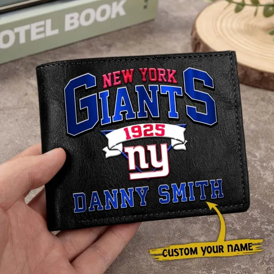 Discover Personalized New York Football Giantss Team Men Leather Wallet Gift For Him