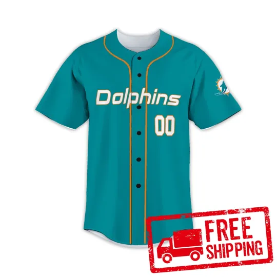 Discover Custom Personalized Miami Team Football AOP Baseball Jersey #2, Lot S-5XL