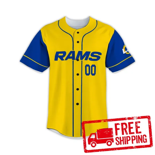 Discover Custom Personalized,  Ramss Football AOP Baseball Jersey #2, Lot S-5XL