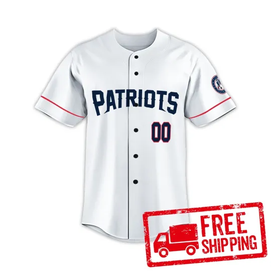 Discover Custom Personalized New England Team Football AOP Baseball Jersey #1, Lot S-5XL